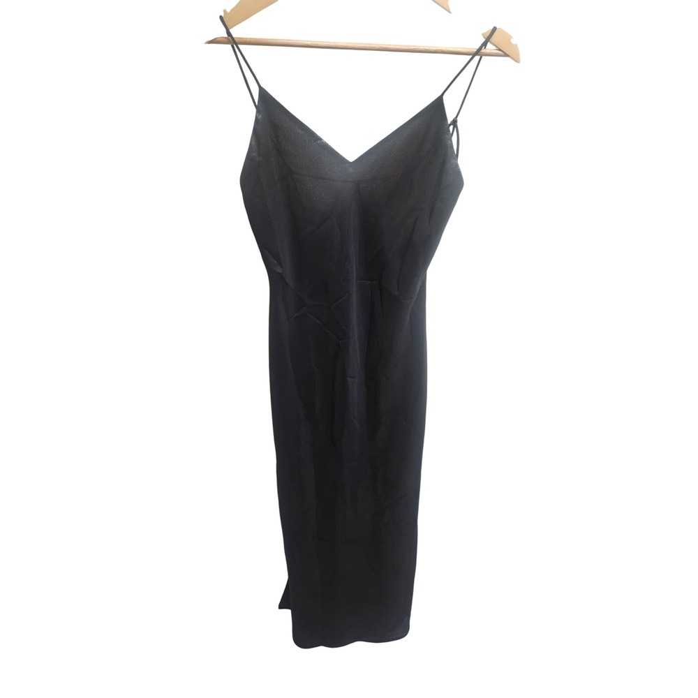 Alchemy New York Black Spaghetti Strap Midi Dress Open Back Size‎ 6 yk2 rare